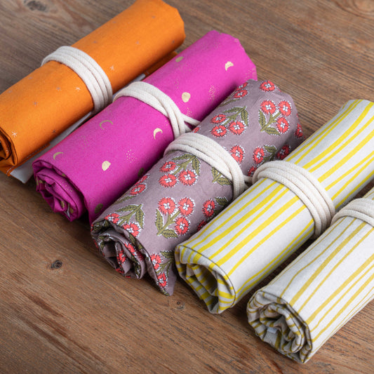 Festive Fabric Roll Up Pencil Case