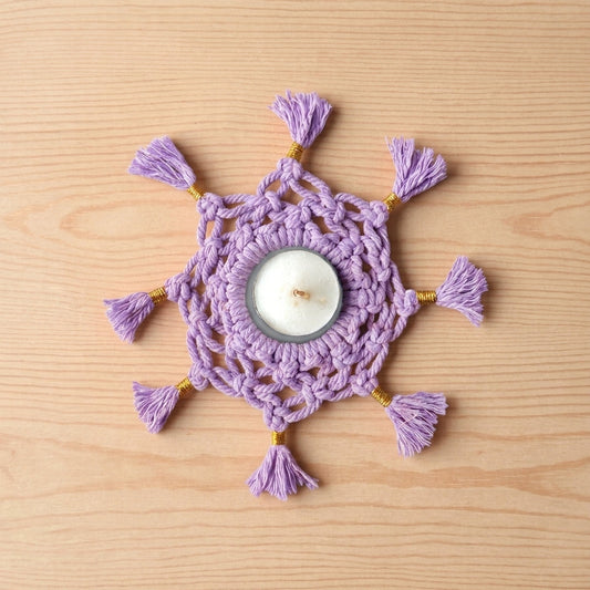 Handmade Macramé Tealight Holder