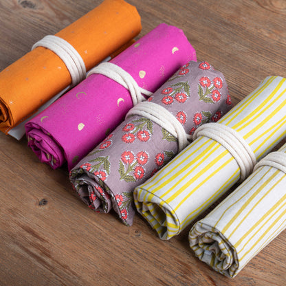 Festive Fabric Roll Up Pencil Case