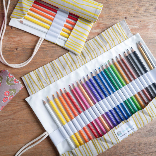Festive Fabric Roll Up Pencil Case