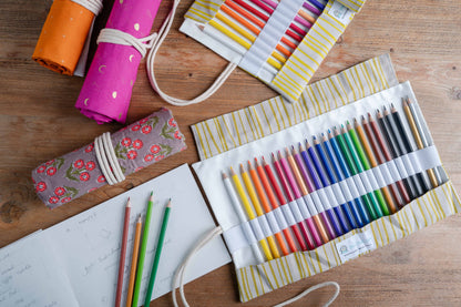 Festive Fabric Roll Up Pencil Case