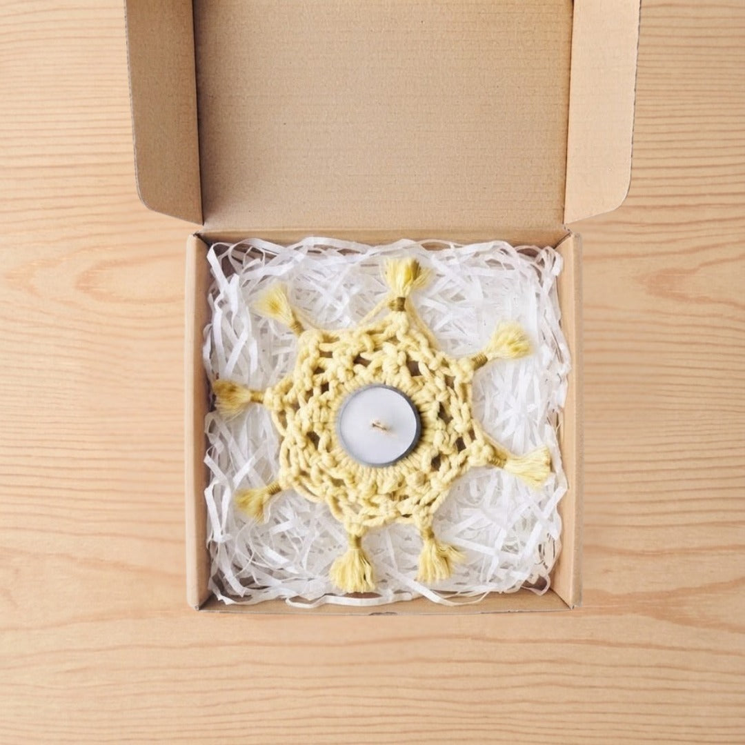 Handmade Macramé Tealight Holder